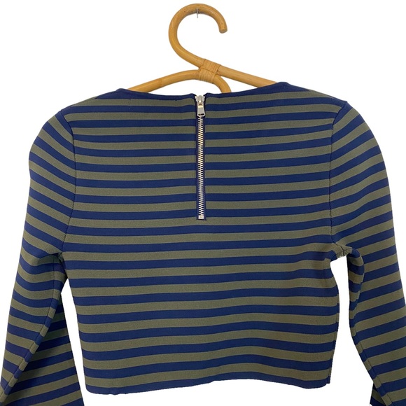 Good American | Striped Long Sleeve Crop Top Size 2 / M - Picture 6 of 10